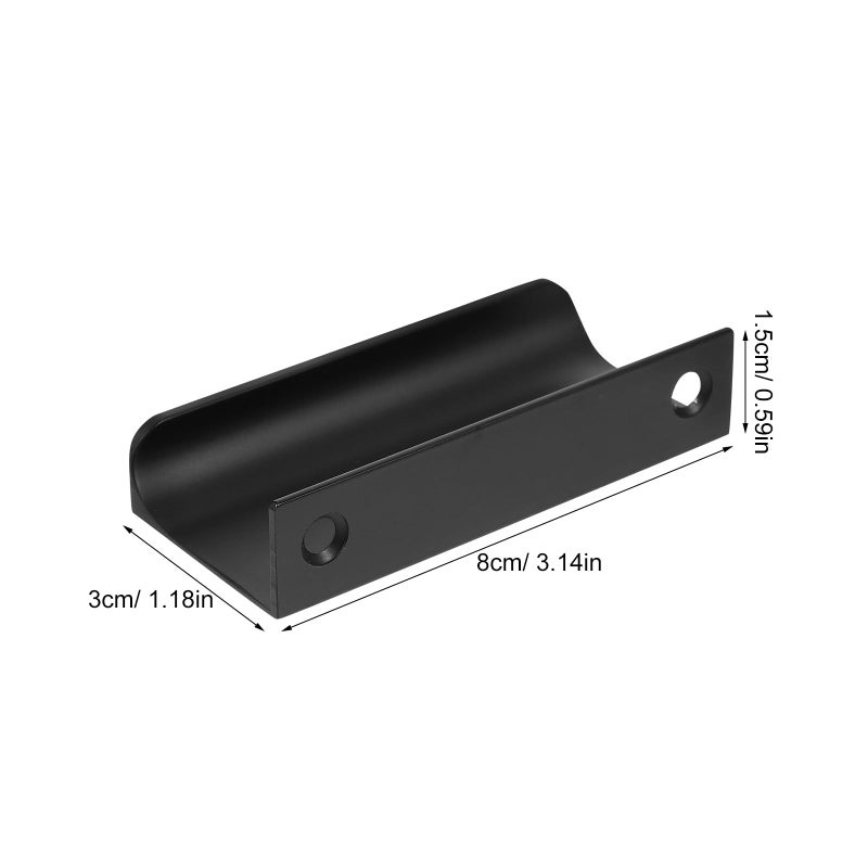 Matte Black 80mm Invisible Cabinet Pull Handle For Gap Wardrobe Drawer - Image 3