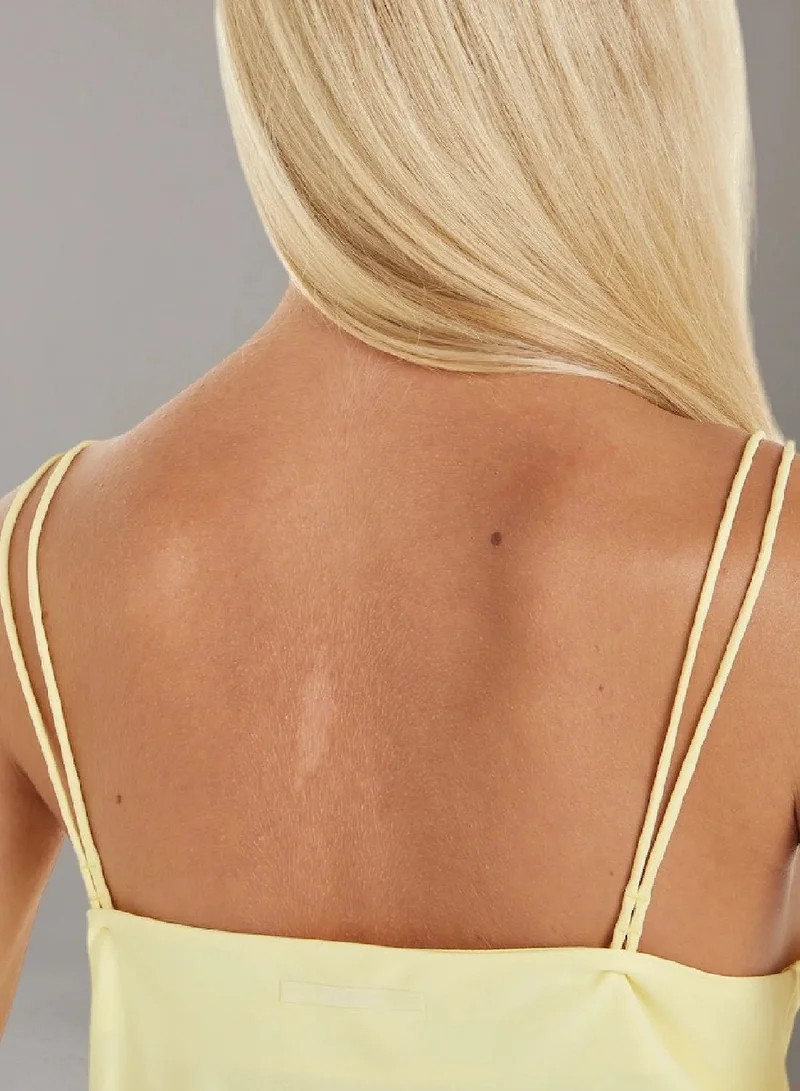 Calvin Klein Mimosa Yellow Crepe Cami Top for Women | Best Price UAE