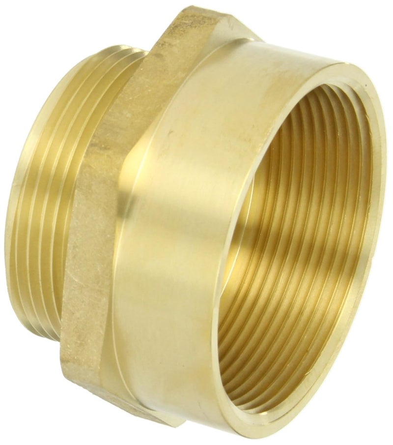 Dixon Valve FM3025F Brass Fire Equipment, Hex Nipple, 3" NPT Female x 2-1/2" NST (NH) Male - Image 1