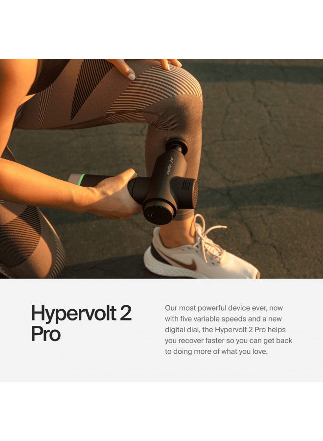 HYPERICE Hypervolt 2 Pro - Featuring Quiet Glide Technology - Handheld Percussion Massage Gun | 5 Speeds, 5 Interchangeable Heads | Helps Relieve Sore Muscles and Stiffness FSA-HSA Approved - Image 2