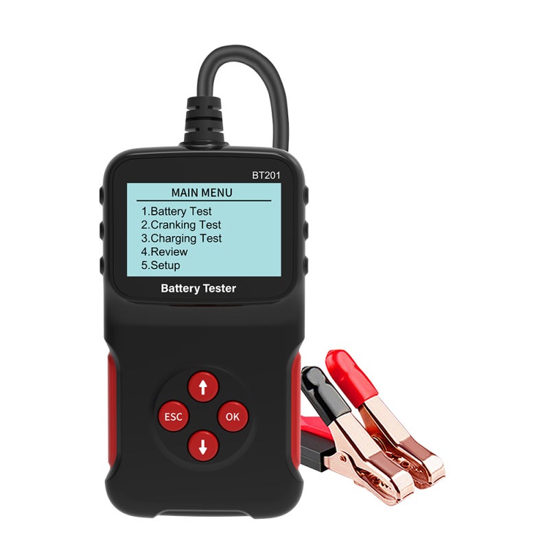 12V Car Battery Tester: 100-2000CCA Black Plug And Play Automotive Battery Load Tester - Multi-Functional Battery Health Analyzer for Automotive Battery, Starter And Alternator Testing - Image 1