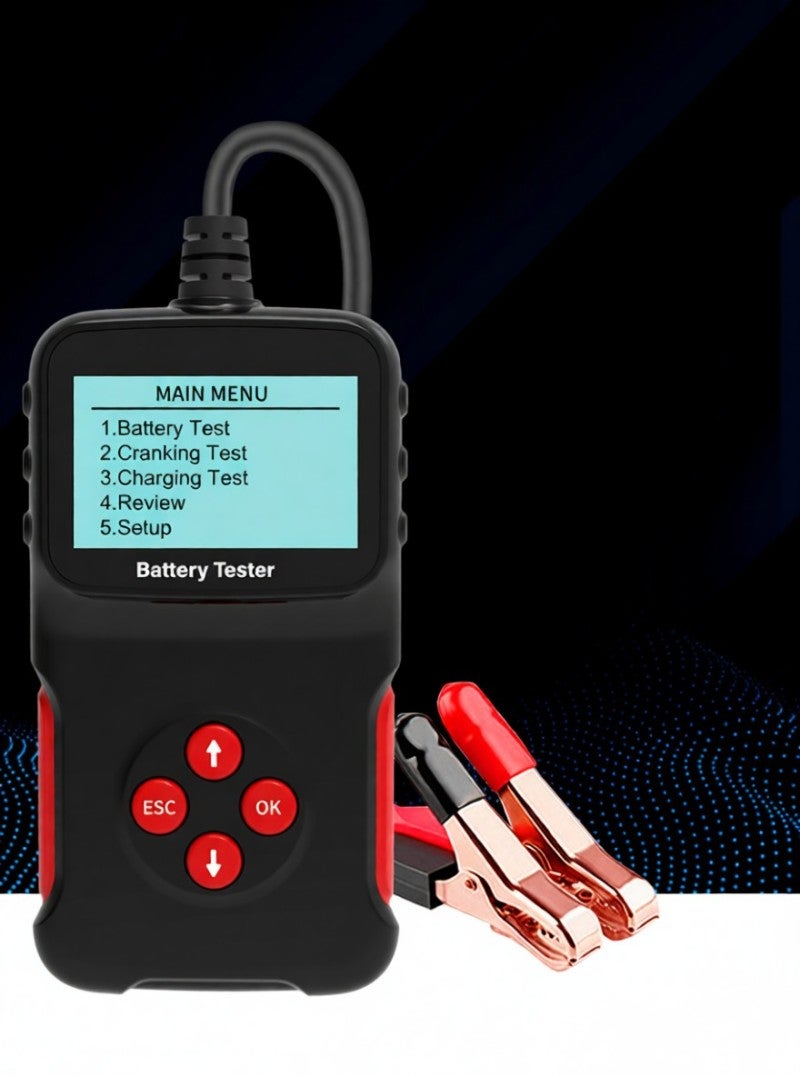 12V Car Battery Tester: 100-2000CCA Black Plug And Play Automotive Battery Load Tester - Multi-Functional Battery Health Analyzer for Automotive Battery, Starter And Alternator Testing - Image 4