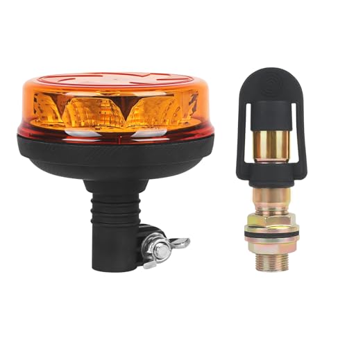 WUSHIXAN 1Pcs Led Beacon Light Yellow Strobe Lights with I Shape Metal Bracket for Trucks 12V 24V Orange Beacon Light Rotating Beacon with 6 Modes - Image 1