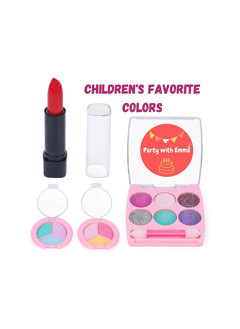 Party with Emma - Kids Makeup Kit for Girl Real Washable Makeup Kit for Little Girls Unicorn Mermaid Girls Makeup Set with Cute Princess Cosmetic Purse Girls Pretend Play Toy Toys for Little Girls (Unicorn Purse) - Image 1