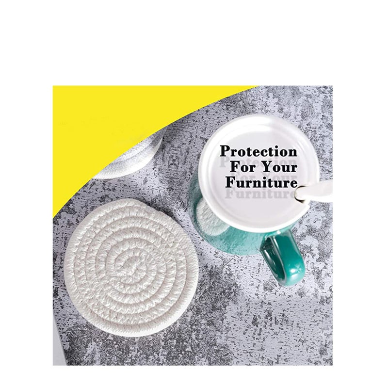 SOLARAE Coasters for Drinks Absorbent, Vintage Woven Coasters for Table Protection, Water Absorbent Coaster Set, Farmhouse Handmade Braided Fabric Coasters Heat-Resistant - Image 2