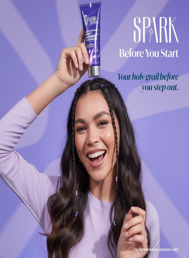 STIM Spark Instant Whitening Toothpaste | Instantly Whiter Looking Teeth | Whitening Toothpaste for Yellow Teeth | Enamel-Safe Colour Correcting Purple Tech | Oral Beauty Toothpaste - Image 4