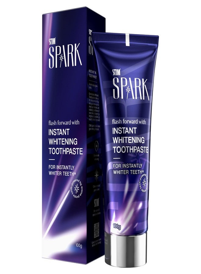 STIM Spark Instant Whitening Toothpaste | Instantly Whiter Looking Teeth | Whitening Toothpaste for Yellow Teeth | Enamel-Safe Colour Correcting Purple Tech | Oral Beauty Toothpaste - Image 1
