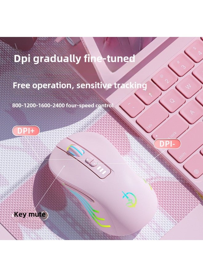 Wireless Mouse Bluetooth Mute Rechargeable Game E-sports Office Male And Female Desktop Laptop Universal-Specification:Gentleman Black-basic Model -official Standard - Image 5