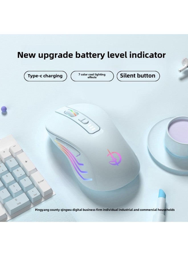 Wireless Mouse Bluetooth Mute Rechargeable Game E-sports Office Male And Female Desktop Laptop Universal-Specification:Gentleman Black-basic Model -official Standard - Image 2