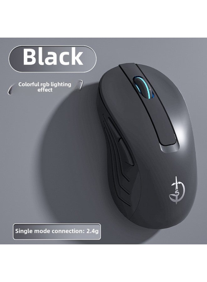 Wireless Mouse Bluetooth Mute Rechargeable Game E-sports Office Male And Female Desktop Laptop Universal-Specification:Gentleman Black-basic Model -official Standard - Image 1