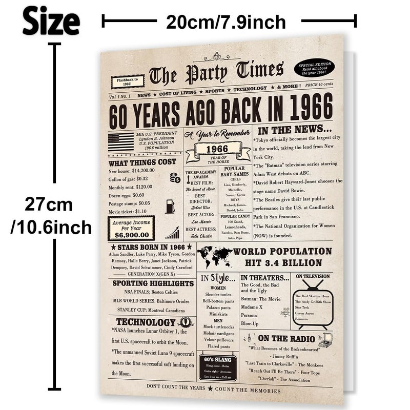 Huameigf Giant 60th Birthday Card Gift for Women Men, Hilarious 60 Years Old Birthday Gift for Husband Wife, Large 60 Bday Party Decorations for Friends Family, Big 60 Birthday Card for Mom Dad - Image 2