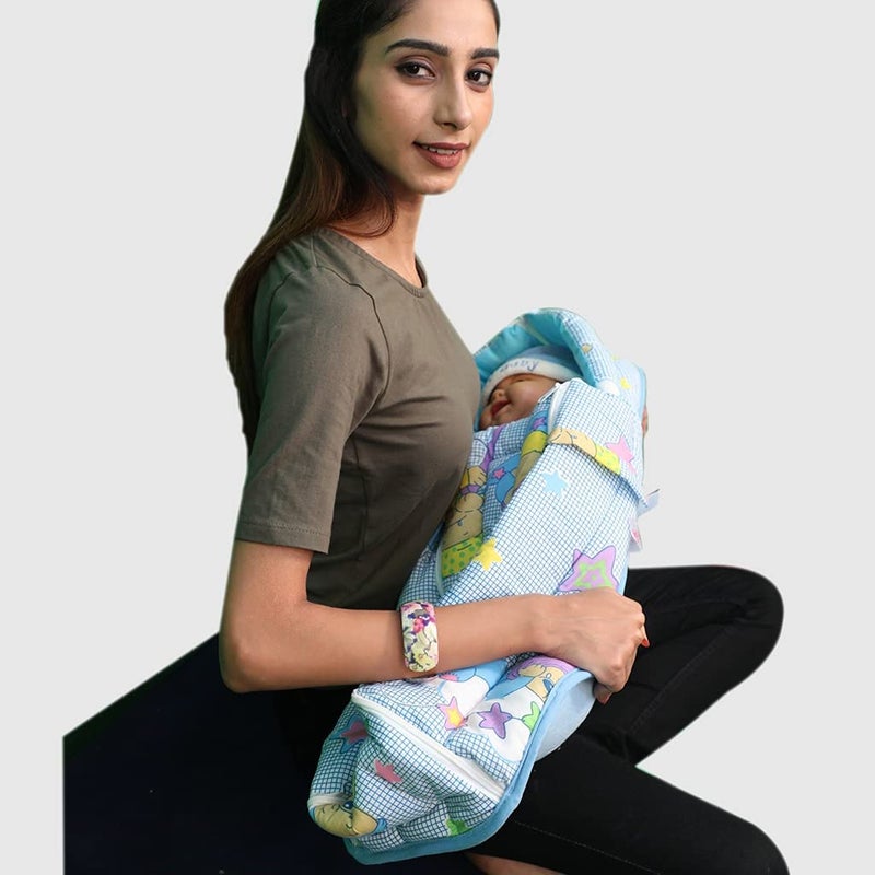 HOOPA Cotton 2-In-1 Quilt Covered Pillow (Blue Bunny) | Feeding Pillow | Nursing Pad | Breastfeeding Cushion - Image 3