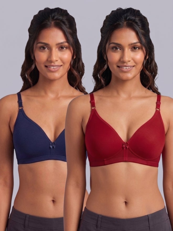Eden Pack of 2 - Non-Padded Non Wired Cotton Blend T-Shirt Bra - Image 1