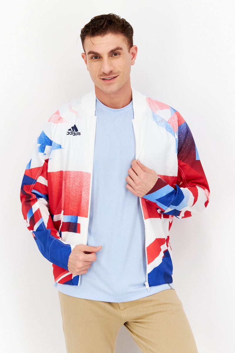 Adidas Men Sportswear Fit Outdoor Windbreaker Jacket, Multicolor - Image 1