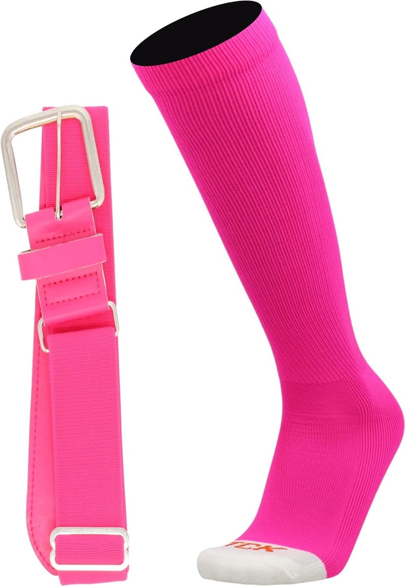 MadSportsStuff Softball or Baseball Socks and Belt Combo - Youth and Adult Sizes Boys and Girls Men and Women - Image 1