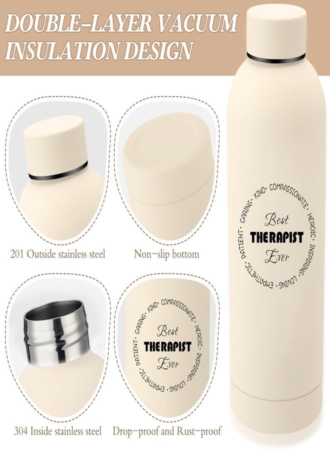 Marspark 6 Pcs Therapy Appreciation Gifts for Women, with Stainless Steel Water Bottle, Printed Bag, and Pen A5 Notebook Makeup Bag Set for Appreciation Gift Mental Healthy Psychology(White) - Image 3