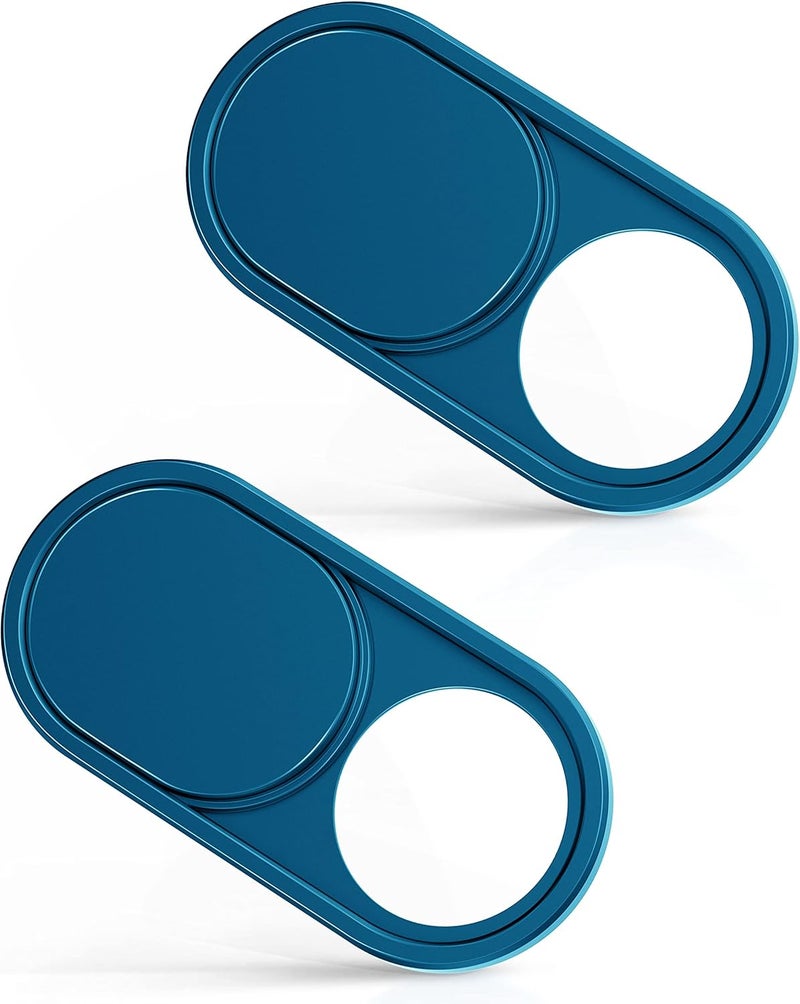 imluckies Metal Webcam Cover Slide, 0.023in Camera Cover for Laptop Computer, MacBook Pro/Air iMac iPad Tablet iPhone 8/7/6 Plus, Echo Show/Spot Web Camera Blocker Protect Your Privacy [2 Pack Blue] - Image 1