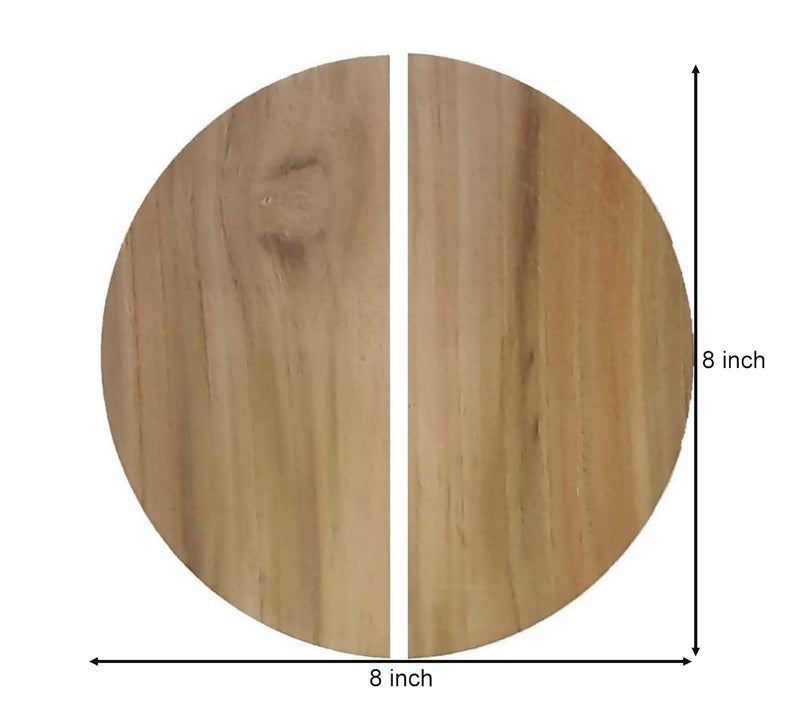 CURIOFACT CURIOFACT Teakwood Door Handles RAW Unfinished Round Handles Wardrobe Handles Pair of 2 Half Round Handles 8 inch Dia RAW Unfinished  - Image 4