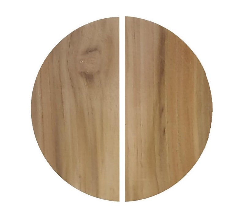 CURIOFACT CURIOFACT Teakwood Door Handles RAW Unfinished Round Handles Wardrobe Handles Pair of 2 Half Round Handles 8 inch Dia RAW Unfinished  - Image 2