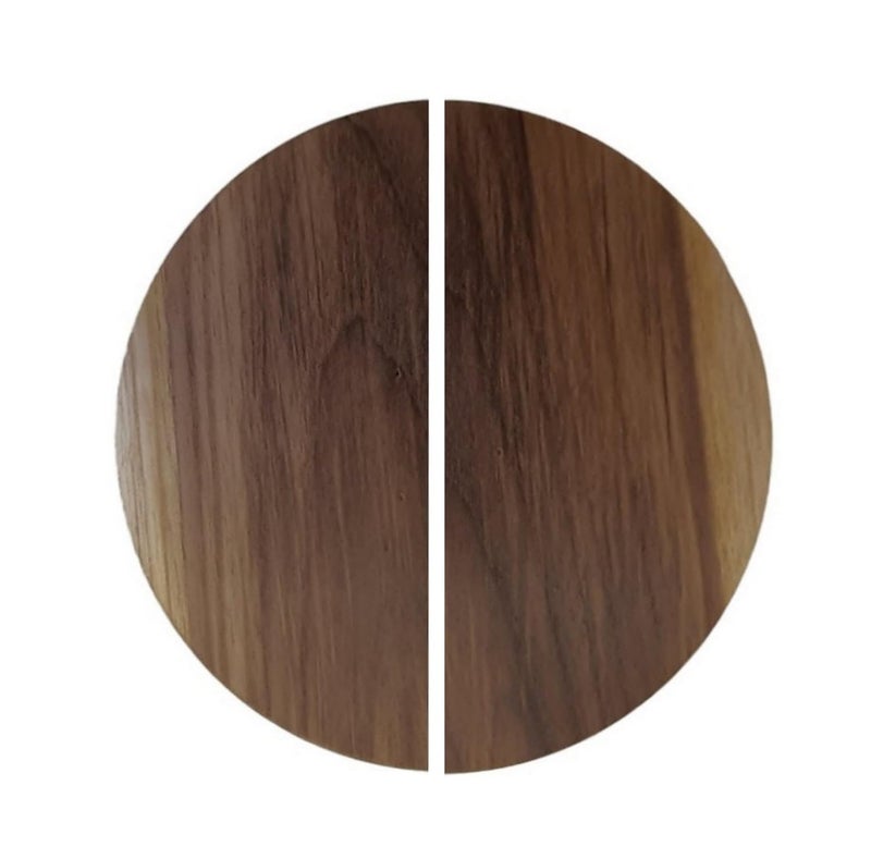 CURIOFACT CURIOFACT Teakwood Door Handles RAW Unfinished Round Handles Wardrobe Handles Pair of 2 Half Round Handles 8 inch Dia RAW Unfinished  - Image 3