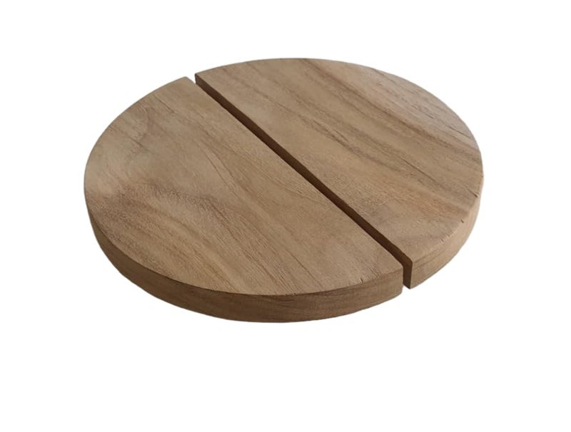 CURIOFACT CURIOFACT Teakwood Door Handles RAW Unfinished Round Handles Wardrobe Handles Pair of 2 Half Round Handles 8 inch Dia RAW Unfinished  - Image 5
