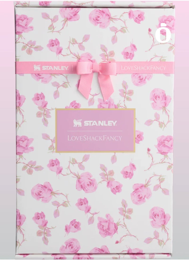 Stanley - The Stanley x LoveShackFancy Quencher 40OZ Ribbon Rosa,Presented in Elegant Gift-Ready Packaging - Image 1