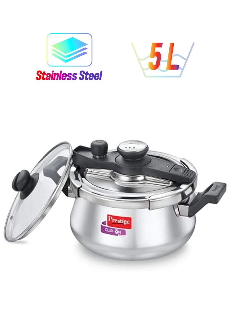 Prestige - Prestige Svachh Clip-on 5 Litre Stainless Steel Pressure Handi - Image 1