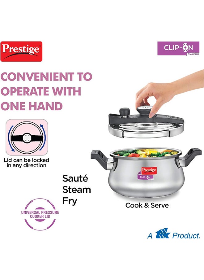 Prestige - Prestige Svachh Clip-on 5 Litre Stainless Steel Pressure Handi - Image 1