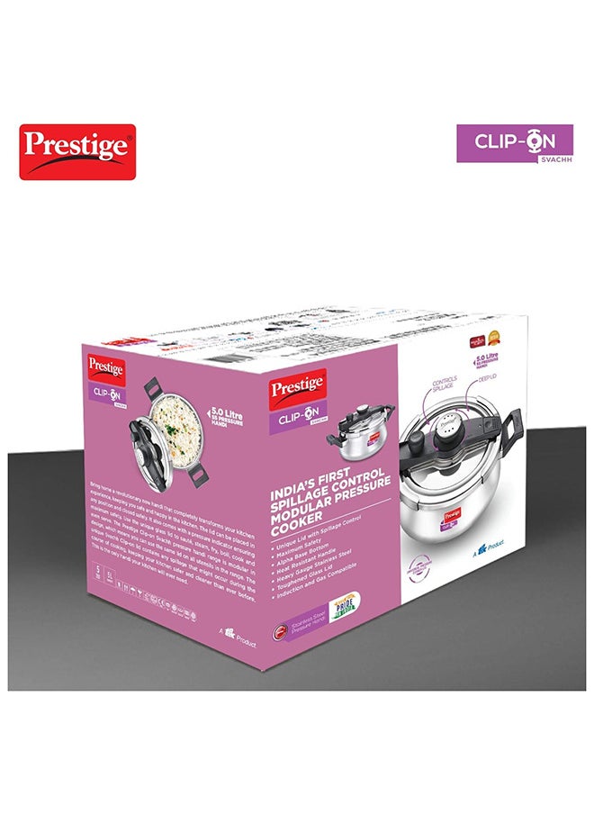 Prestige - Prestige Svachh Clip-on 5 Litre Stainless Steel Pressure Handi - Image 1