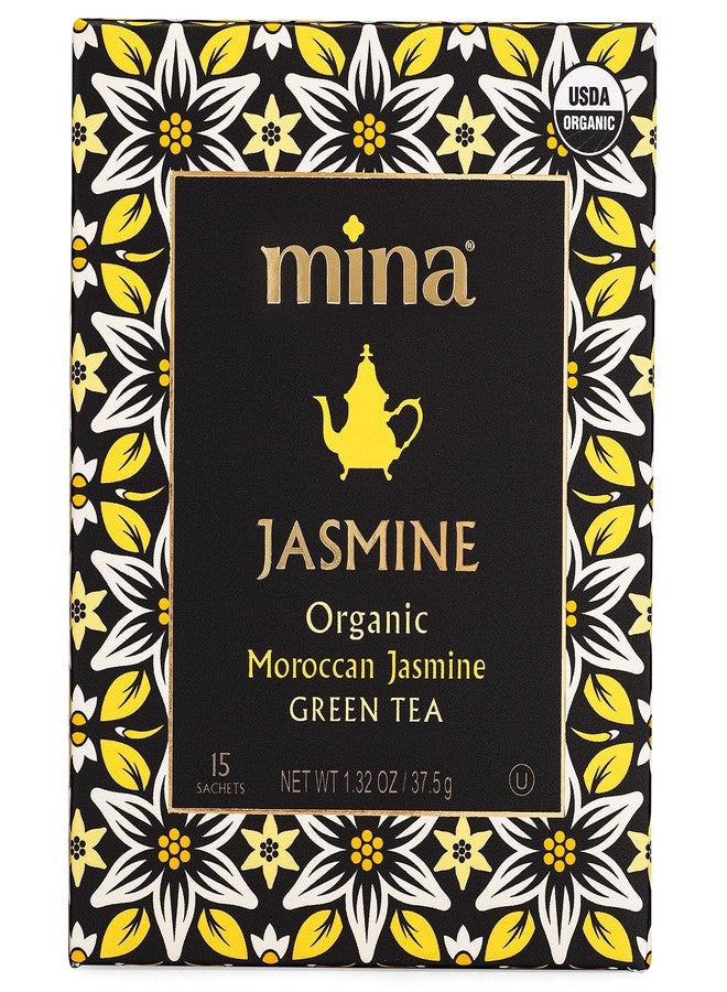 Mina Jasmine, Organic Moroccan Jasmine Green Tea, 15 Biodegradable Sachets - Image 2