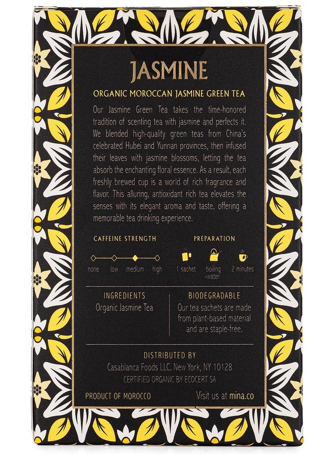Mina Jasmine, Organic Moroccan Jasmine Green Tea, 15 Biodegradable Sachets - Image 3