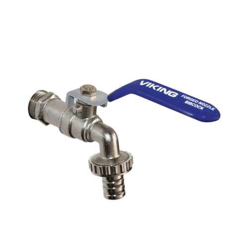 Viking Brass Garden Faucet Bib Tap Forged with (3/4”) Slim Hose Nozzle, Shot Blasted Nickel - Durable and Easy to Use - Image 1