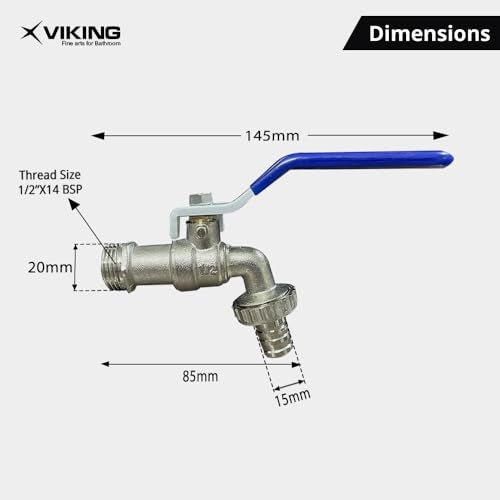 Viking Brass Garden Faucet Bib Tap Forged with (3/4”) Slim Hose Nozzle, Shot Blasted Nickel - Durable and Easy to Use - Image 2