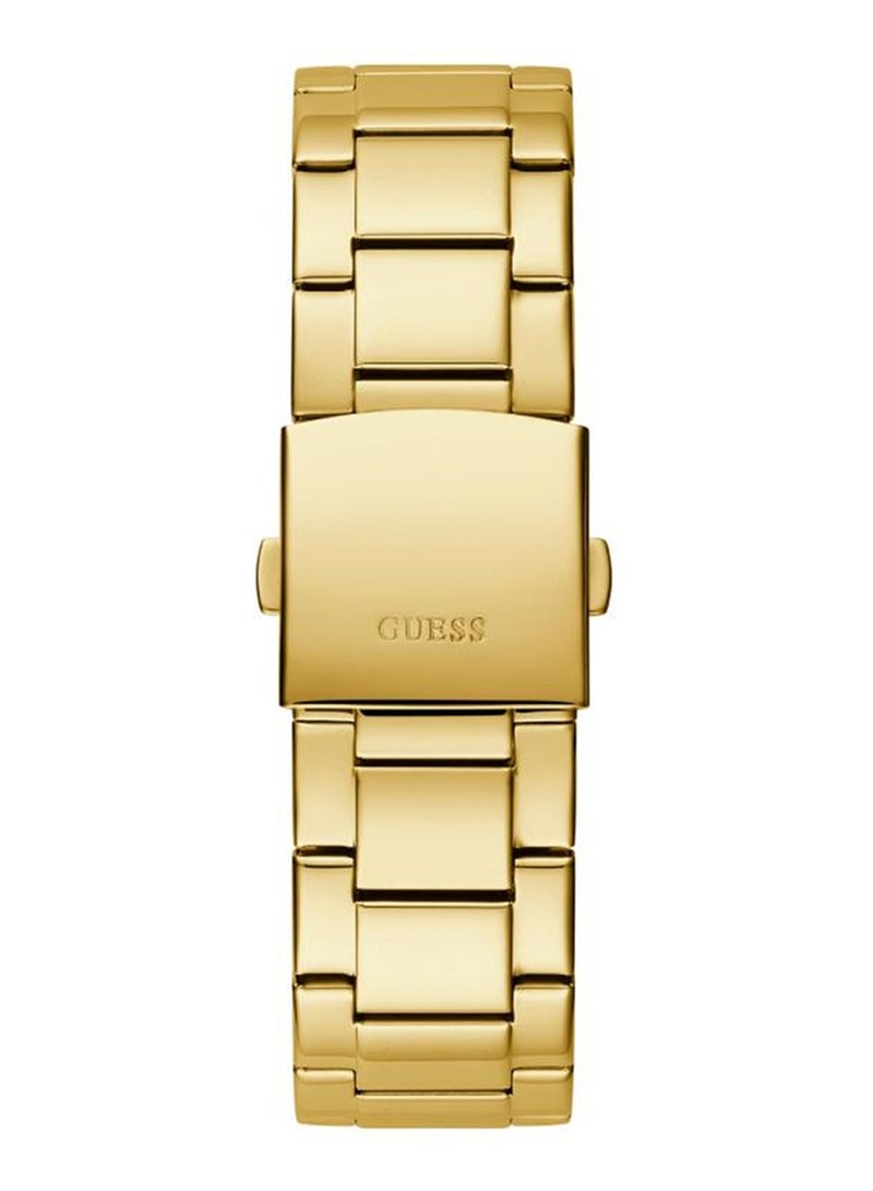 GUESS Men's Crescent Quartz Green Dial Gold Stainless Steel Band Watch - GW0574G2 - 44mm - Image 4