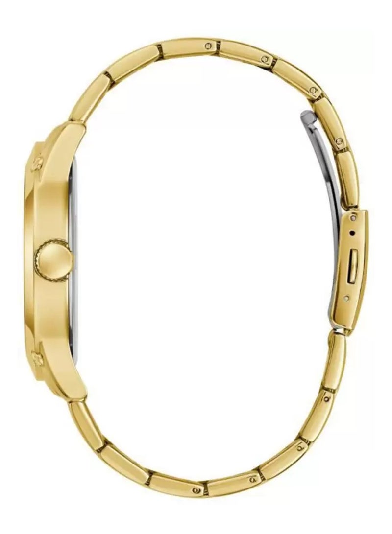 GUESS Men's Crescent Quartz Green Dial Gold Stainless Steel Band Watch - GW0574G2 - 44mm - Image 2