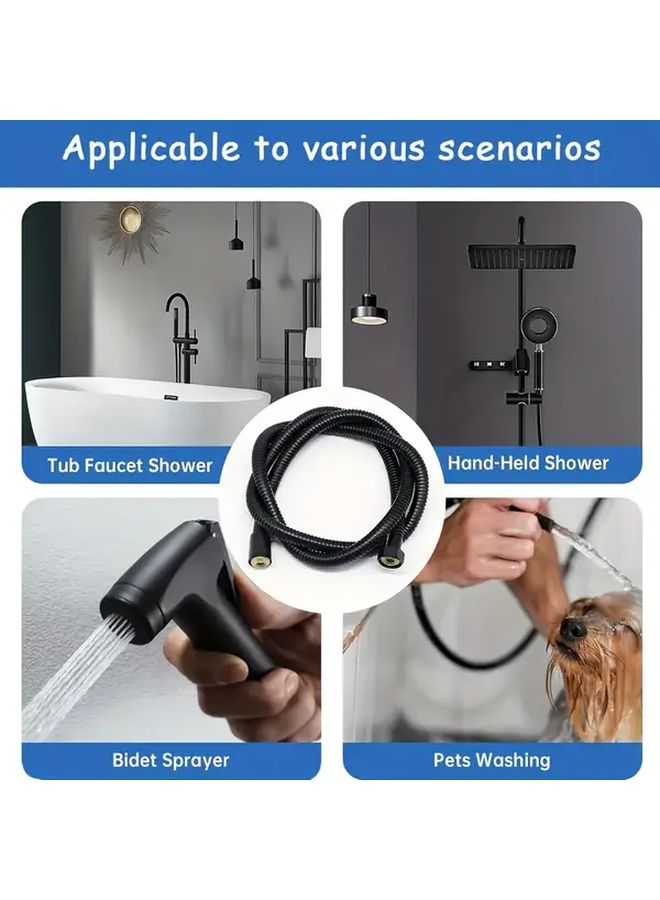 Heavy Duty Shower System Set With Adjustable Rain Shower Head And 57 87in Hose No Drill Wall Mounted Bracket - Image 4