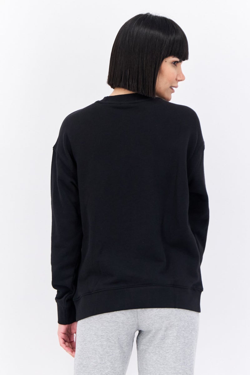 adidas Originals Women Sportswear Fit Long Sleeves Outdoor Trefoil Sweatshirt, Black  - Image 3