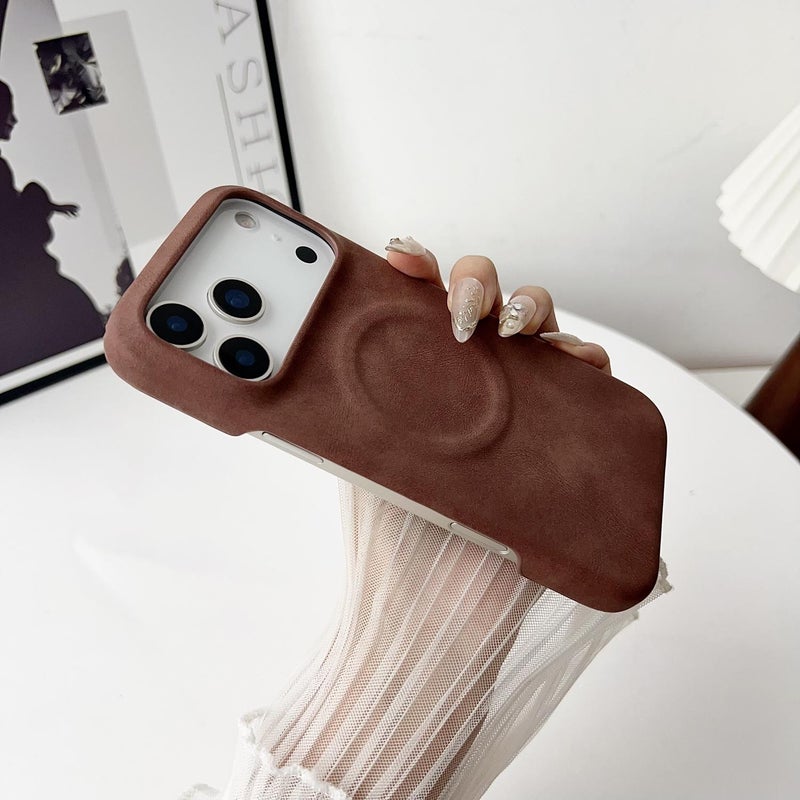 erorex For iPhone 17 Pro  Feel Sheepskin MagSafe Magnetic Phone Case(Brown) - Image 4