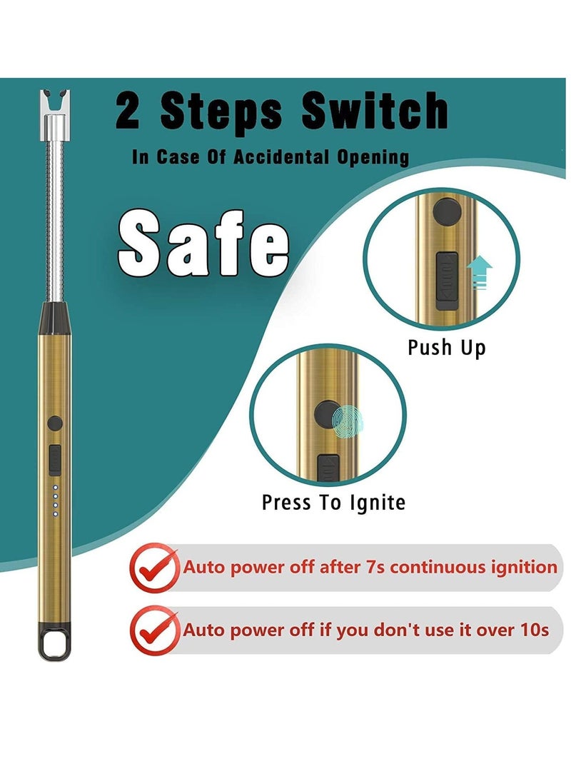eBasket USB Rechargeable Electric Foldable Lighter (Gold) 27 x 8.4 x 3 cm - Image 3