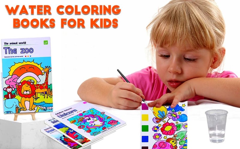 Art Bundle Watercolour Painting Book for Kids 12 Different Pages,Water Colour with Painting Brush, Drawing Book for 2-10 Years Birthday Gift for School,Color Magic Book for Kids Activity Books- 4 x 4 inch (Pack of 30) - Image 5