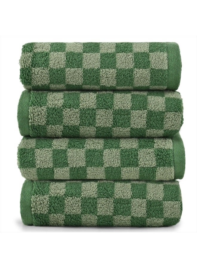 Jacquotha Hand Towel Green Checkered Pattern, Soft and Quick Drying Cute Towels for Hand Face Body, Lightweight and Versatile - Image 1