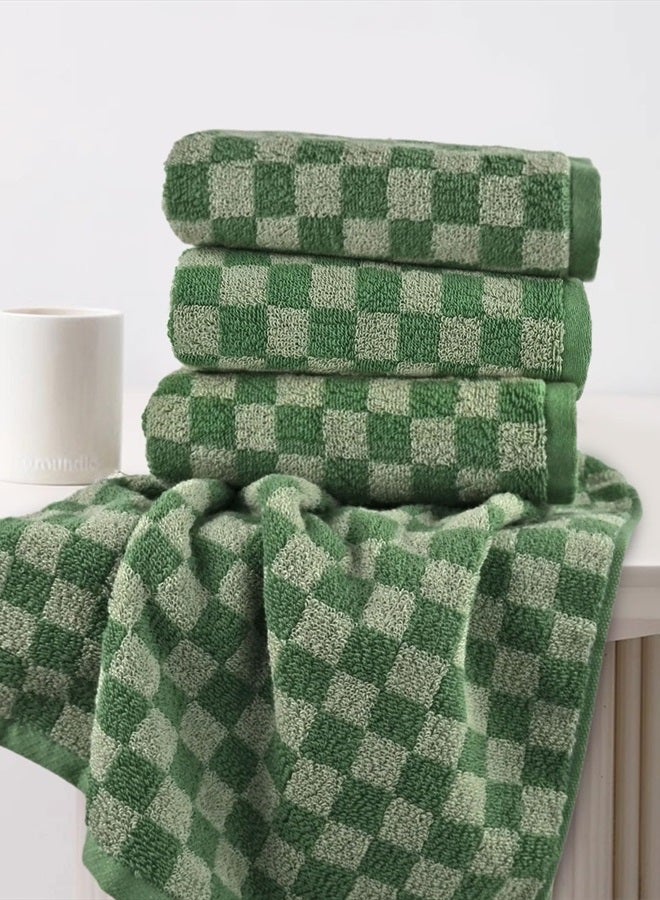 Jacquotha Hand Towel Green Checkered Pattern, Soft and Quick Drying Cute Towels for Hand Face Body, Lightweight and Versatile - Image 4