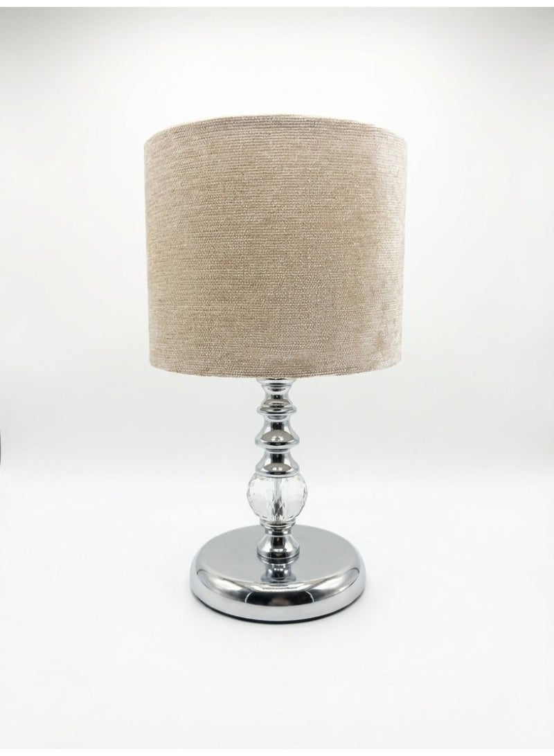 Handmade Modern Table Lamp - Silver Metal Base - 30cm Height - Image 2