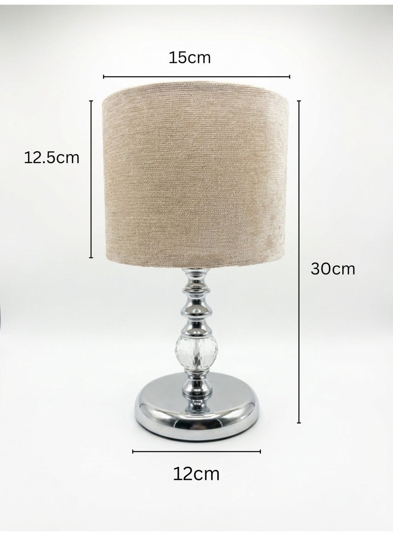 Handmade Modern Table Lamp - Silver Metal Base - 30cm Height - Image 3