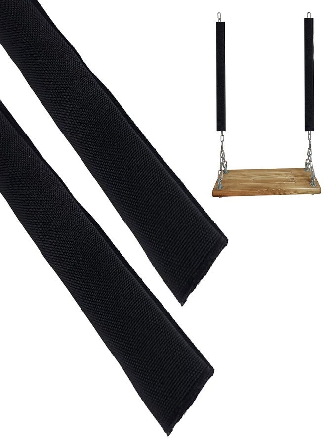 TTFdacai 2 Pcs Swing Chain Cover, Chain Covers for Swings, Swing Handle Grip Sleeve Swing Fence Chains for Playground Swing Sets, Gardens, Patios, Porches, Backyards, and Outdoor Locations (Black) - Image 1