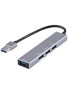 3019 4 x USB 3.0 to USB 3.0 Aluminum Alloy HUB Adapter with LED Indicator (Silver Grey)
