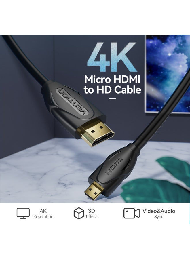 VENTION Micro HDMI Cable 1.5M Black Model # VAA-D03-B150 - Image 2