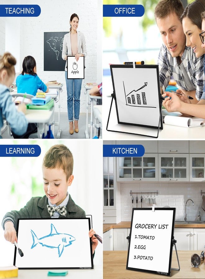 TSJ OFFICE Small Magnetic Desktop White Board - Portable Mini Easel Dry Erase Whiteboard for Students Double Side to Do List Dry Erase Board with Stand for Office, School, Home 10 x 10 inches - Image 4
