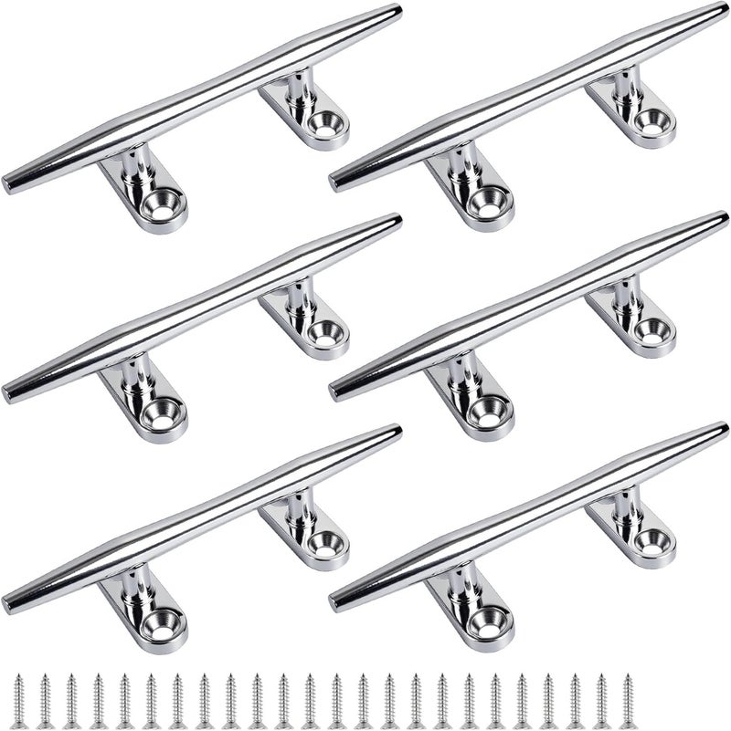 VEITHI 4/5/6 inch Dock Cleats - 316 Stainless Steel Boat Cleats Boat Dock Cleats,Open Base Dock Cleat with Fasteners,Marine Cleat Rope Cleat Boat Cleat for Boat/Deck/Nautical Decor(1,2,4,6,8 Pack) - Image 1