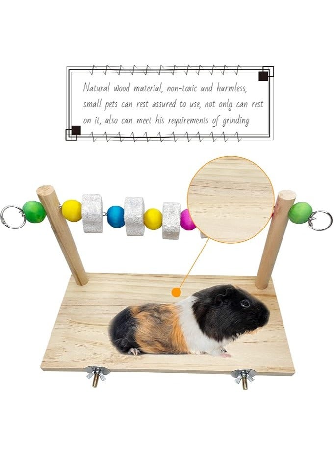 Loquat Pet Wood ledges Platform, Wooden Chinchilla Ledges Platform with Lava Ledge Blocks Chew Toys Pet Cage Resting Wooden Shelf Chinchilla Cage Accessories for Hamster -s Chinchilla Parrot Chipmunk Squir  - Image 4